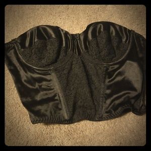 Long lines strapless bra bustier corset